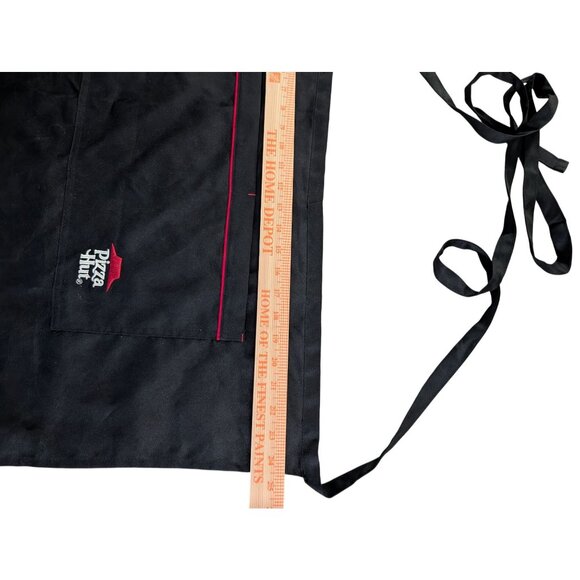 Pizza Hut Black Waist Apron Pockets Waist Half Uniform Employee Server Host Cook - Picture 5 of 5